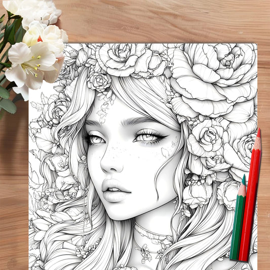 Beautiful Women in Bloom for Makeup Practice