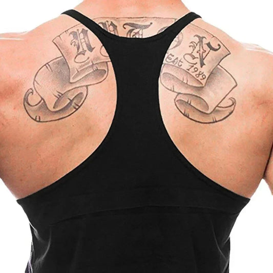 Men's Fitness Stringer Vest Cotton Y-Back Workout Tank