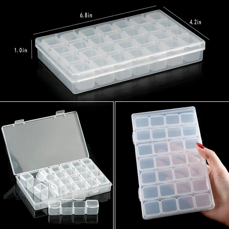 Transparent Plastic Storage Jewelry Box Compartment
