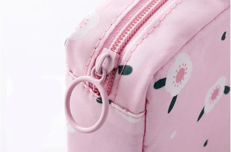 Heart Print Sanitary Napkins Storage Bag Feminine Period