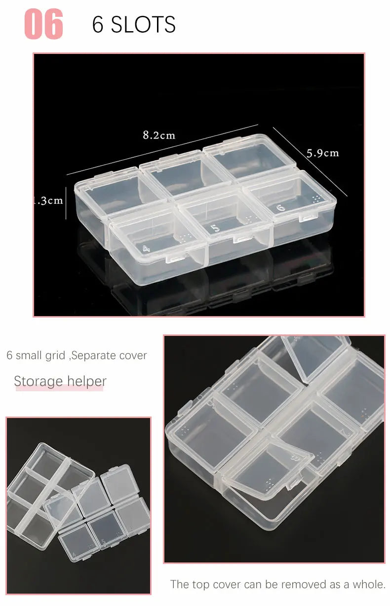 Transparent Plastic Storage Jewelry Box Compartment