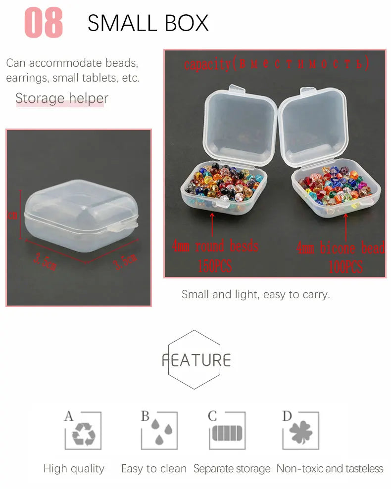 Transparent Plastic Storage Jewelry Box Compartment