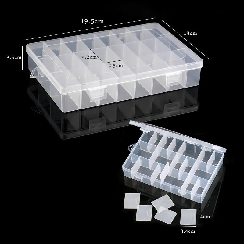 Transparent Plastic Storage Jewelry Box Compartment