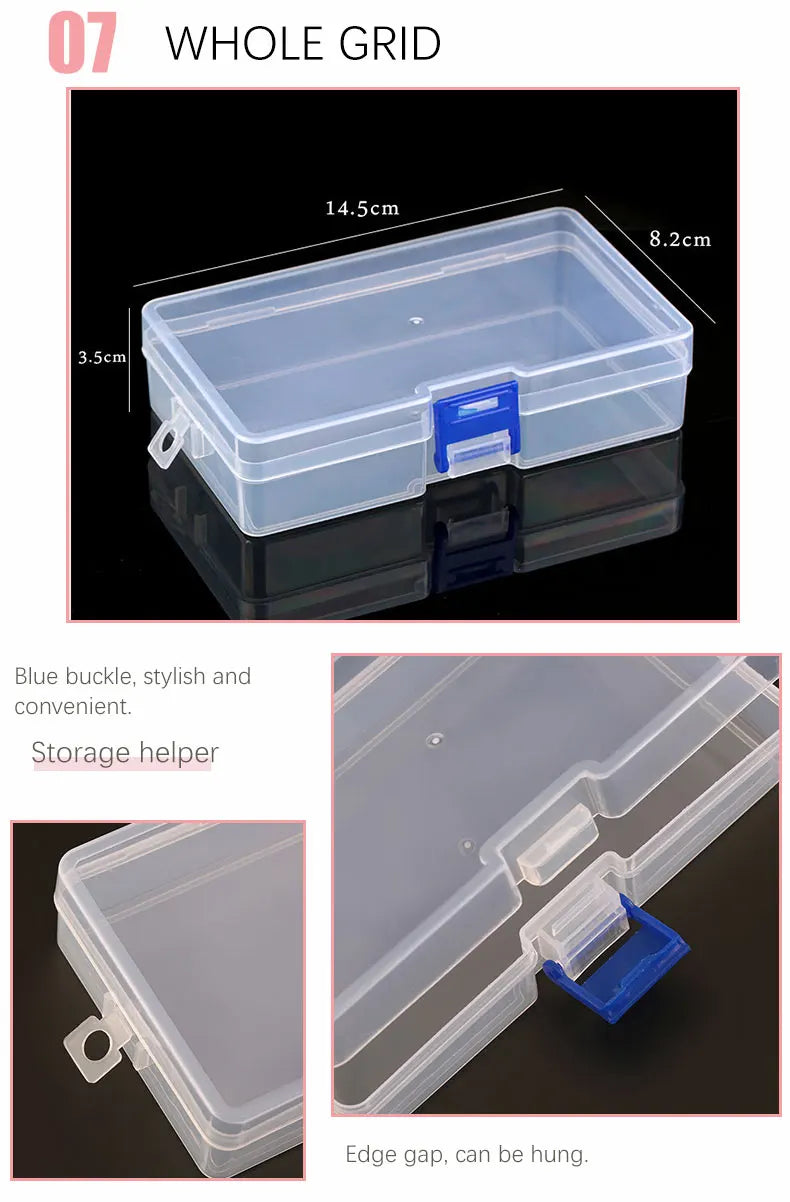 Transparent Plastic Storage Jewelry Box Compartment