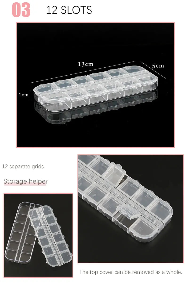 Transparent Plastic Storage Jewelry Box Compartment