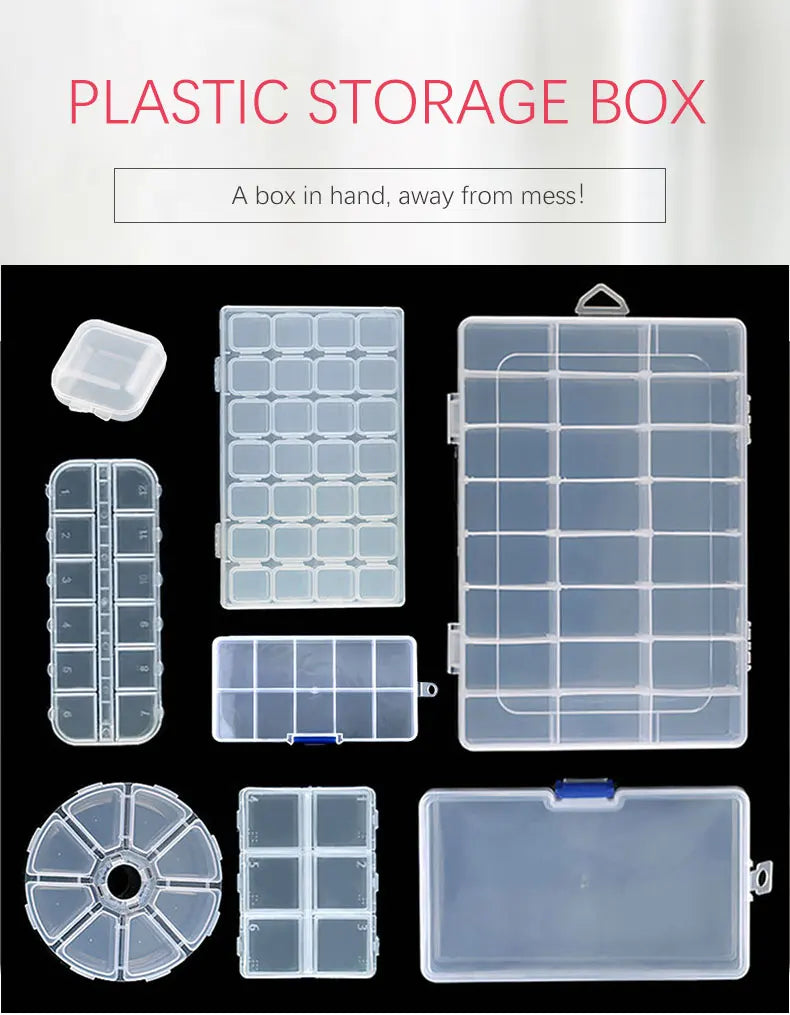 Transparent Plastic Storage Jewelry Box Compartment