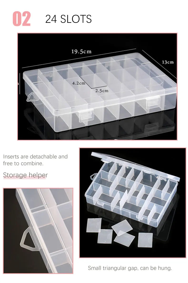 Transparent Plastic Storage Jewelry Box Compartment