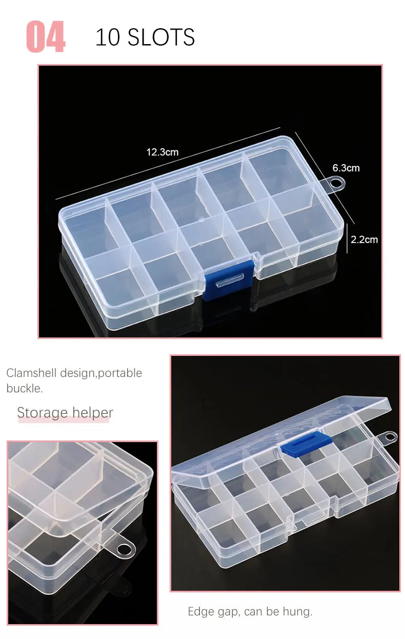 Transparent Plastic Storage Jewelry Box Compartment