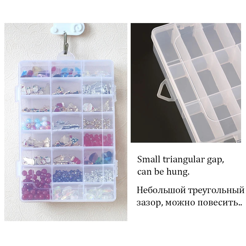 Transparent Plastic Storage Jewelry Box Compartment