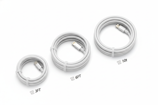 Lightning Cable 3-Pack - 3ft, 6ft, 10ft Charging Cords