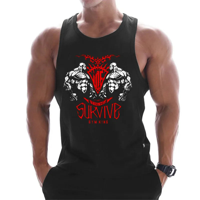 Fitness Clothing Men Muscle Shirt Cotton Men