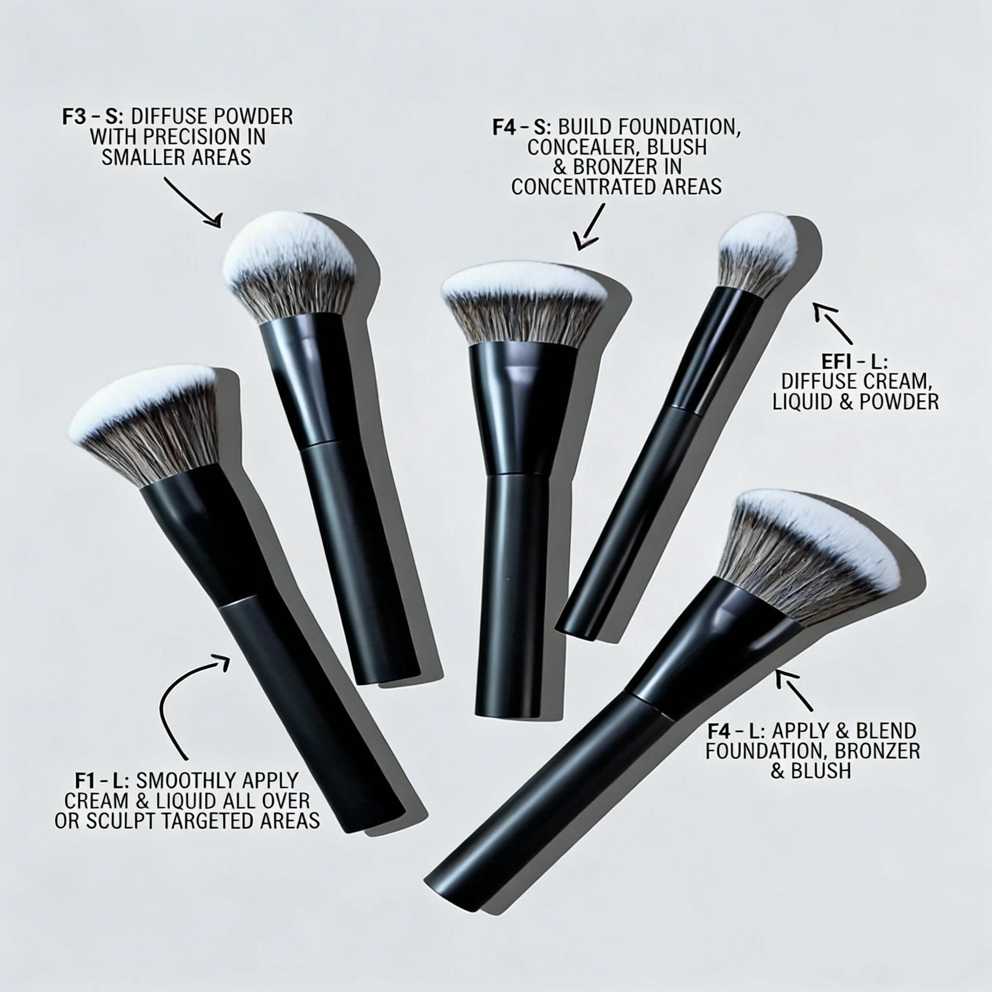 5-Piece Makeup Brush Set Professional Beauty Brushes