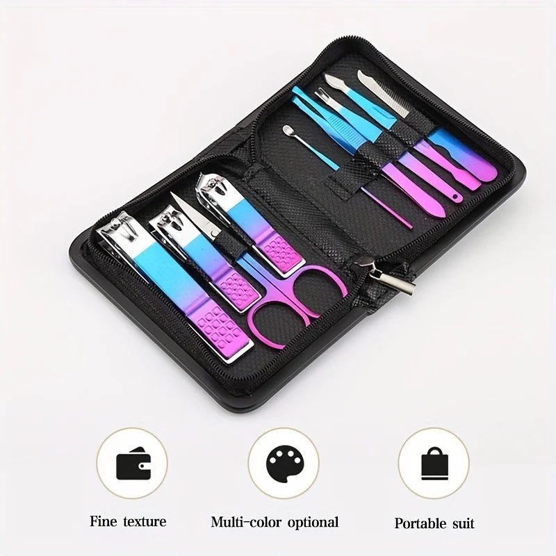 9-18pcs Set Professional Stainless Steel Manicure & Pedicure