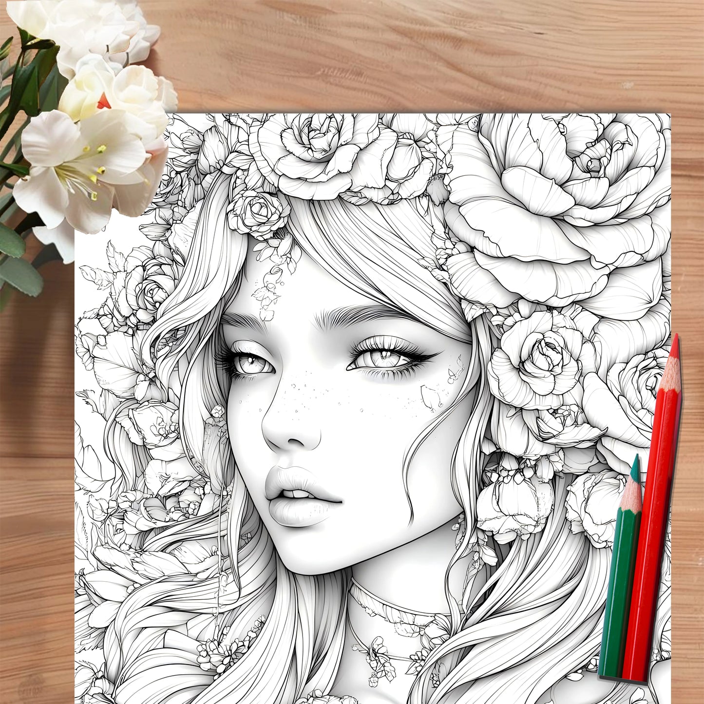Beautiful Women in Bloom for Makeup Practice