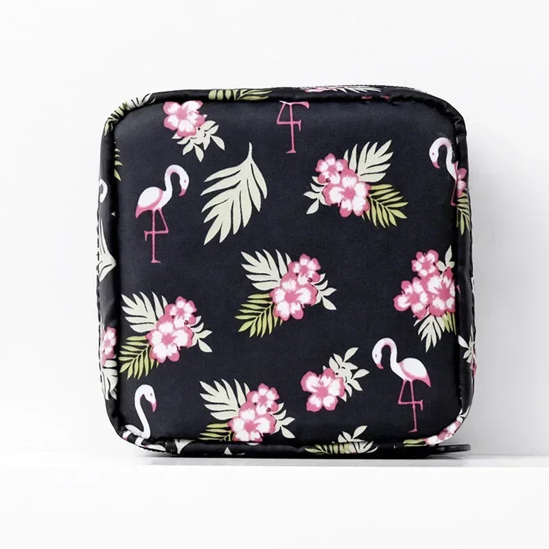 Heart Print Sanitary Napkins Storage Bag Feminine Period