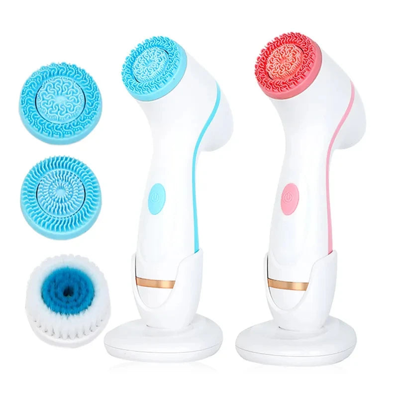 3 In 1 Electric Cleansing Brush Vibrations Facial Cleaner