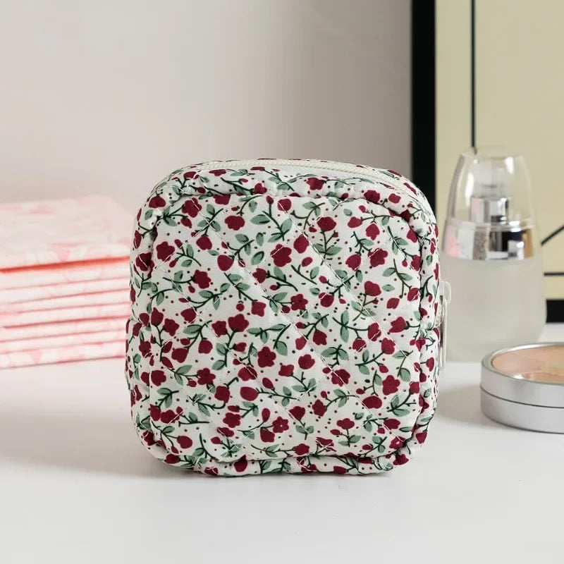 Heart Print Sanitary Napkins Storage Bag Feminine Period
