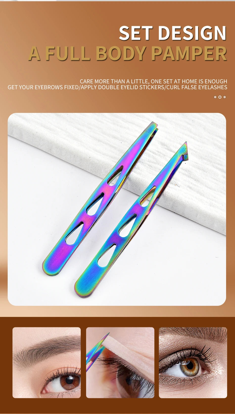 4pcs Eyebrow Tweezers Set - Professional Precision for Brow