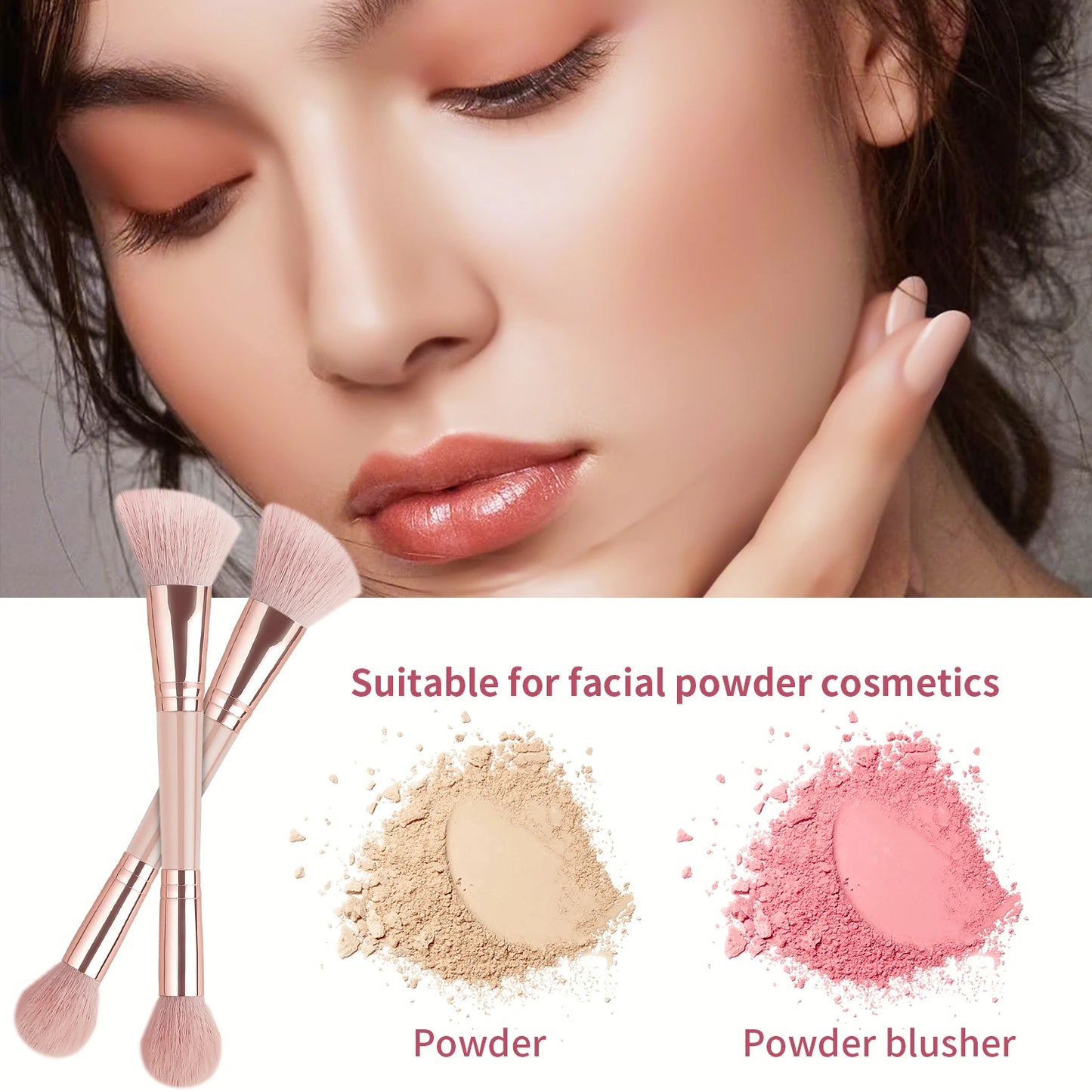 Dual-Ended Makeup Brush Blending & Blush Tool