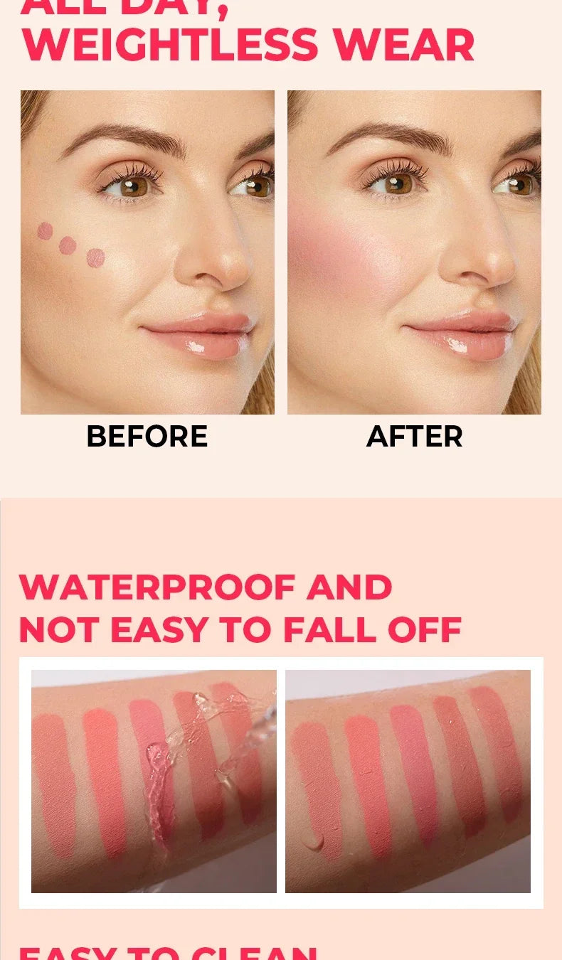 BEAUTY GLAZED 5 Colors Blush Serum Long Lasting Waterproof
