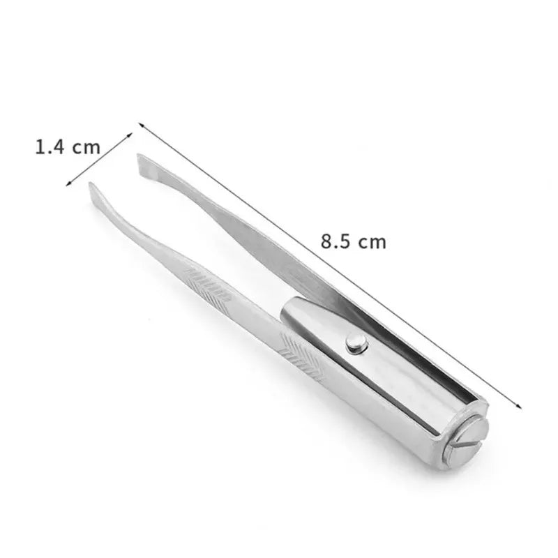 Stainless Steel Eyebrow Clip with LED Light