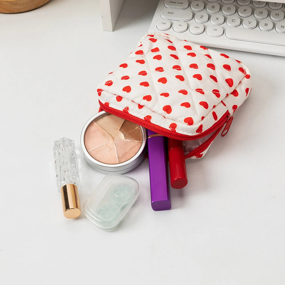 Heart Print Sanitary Napkins Storage Bag Feminine Period