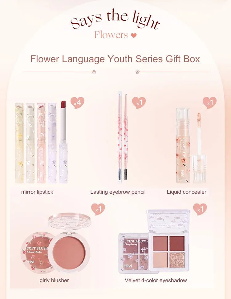 8-Piece Beauty Set with Lipstick Concealer Eyeshadow