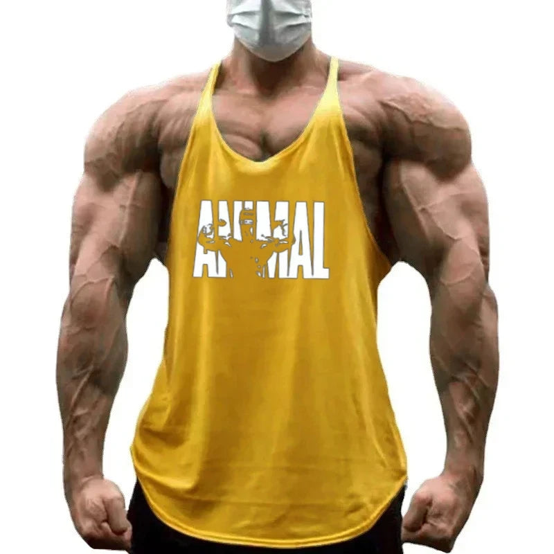 Men's Fitness Stringer Vest Cotton Y-Back Workout Tank