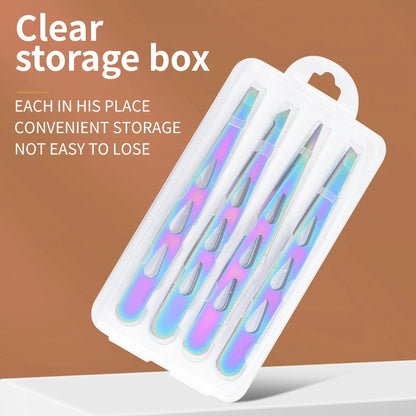 4pcs Eyebrow Tweezers Set - Professional Precision for Brow