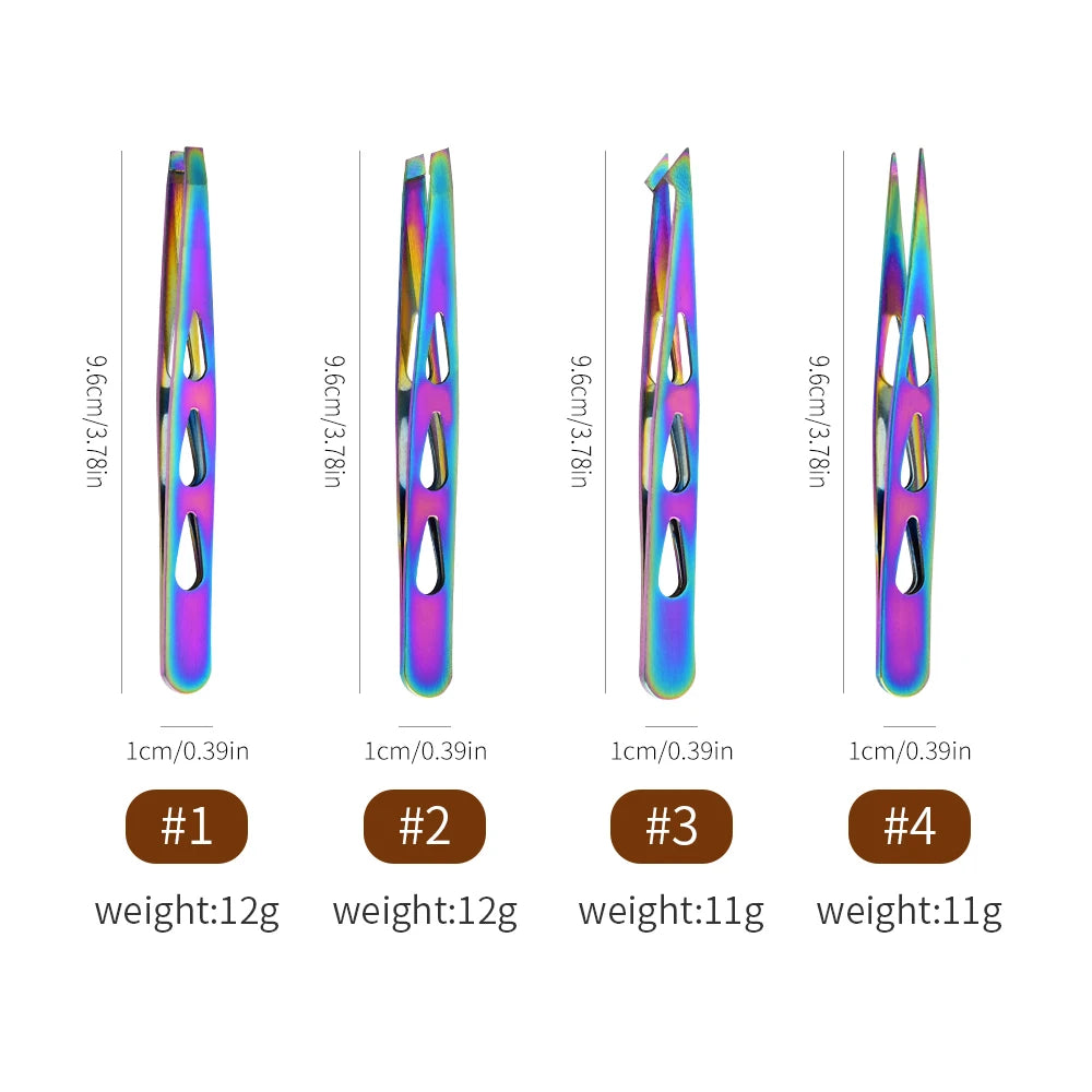 4pcs Eyebrow Tweezers Set - Professional Precision for Brow