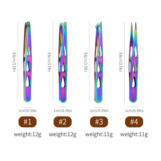 4pcs Eyebrow Tweezers Set - Professional Precision for Brow
