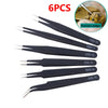 6Pcs Anti-static ESD Tweezers Maintenance