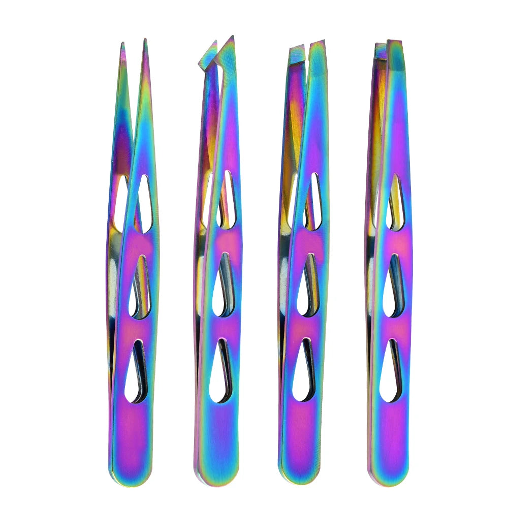 4pcs Eyebrow Tweezers Set - Professional Precision for Brow