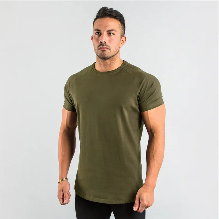 Fitness T-Shirt Men Bodybuilding Short Sleeve Sport Running