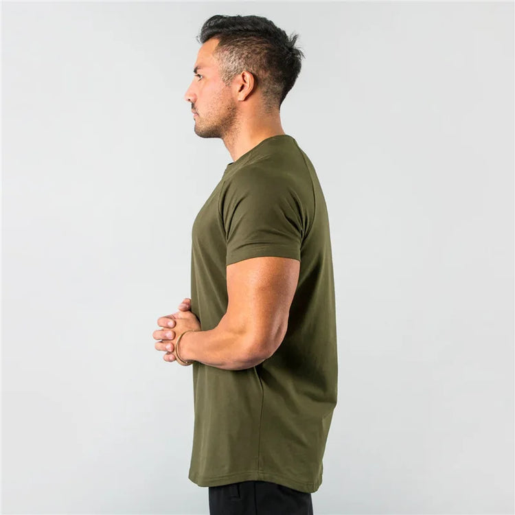 Fitness T-Shirt Men Bodybuilding Short Sleeve Sport Running