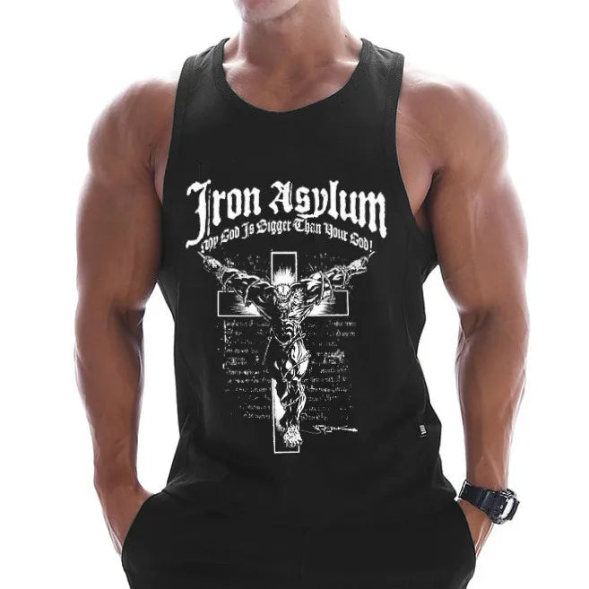 Fitness Clothing Men Muscle Shirt Cotton Men