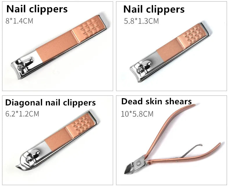 New Rose Gold& Black Nail Scissors Set Nail Clippers