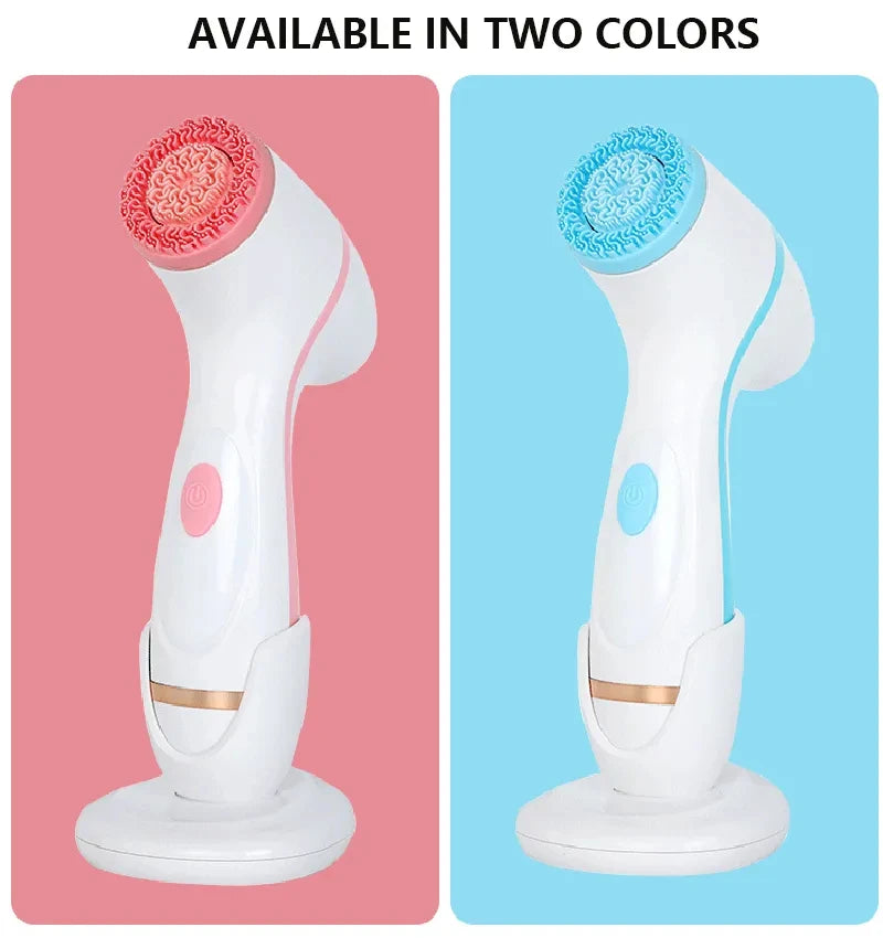 3 In 1 Electric Cleansing Brush Vibrations Facial Cleaner