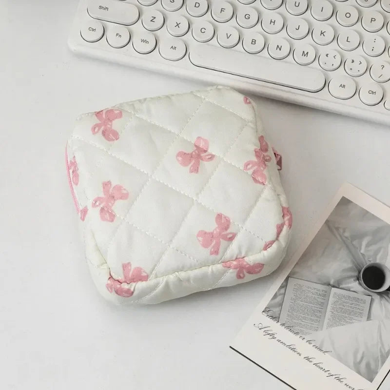 Heart Print Sanitary Napkins Storage Bag Feminine Period