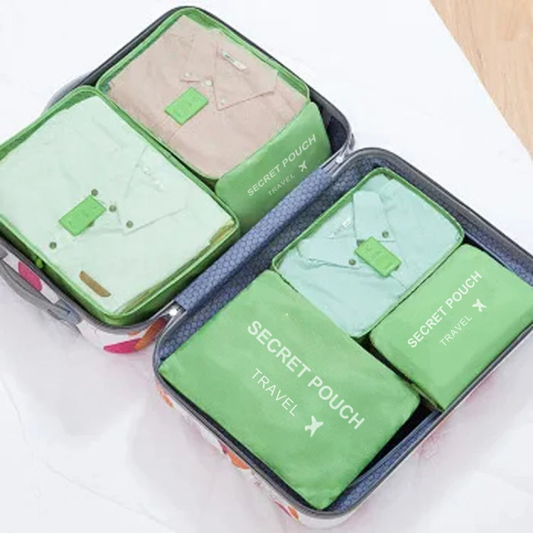 6 PcsSet PinkBlueGrey Travel Storage Bag