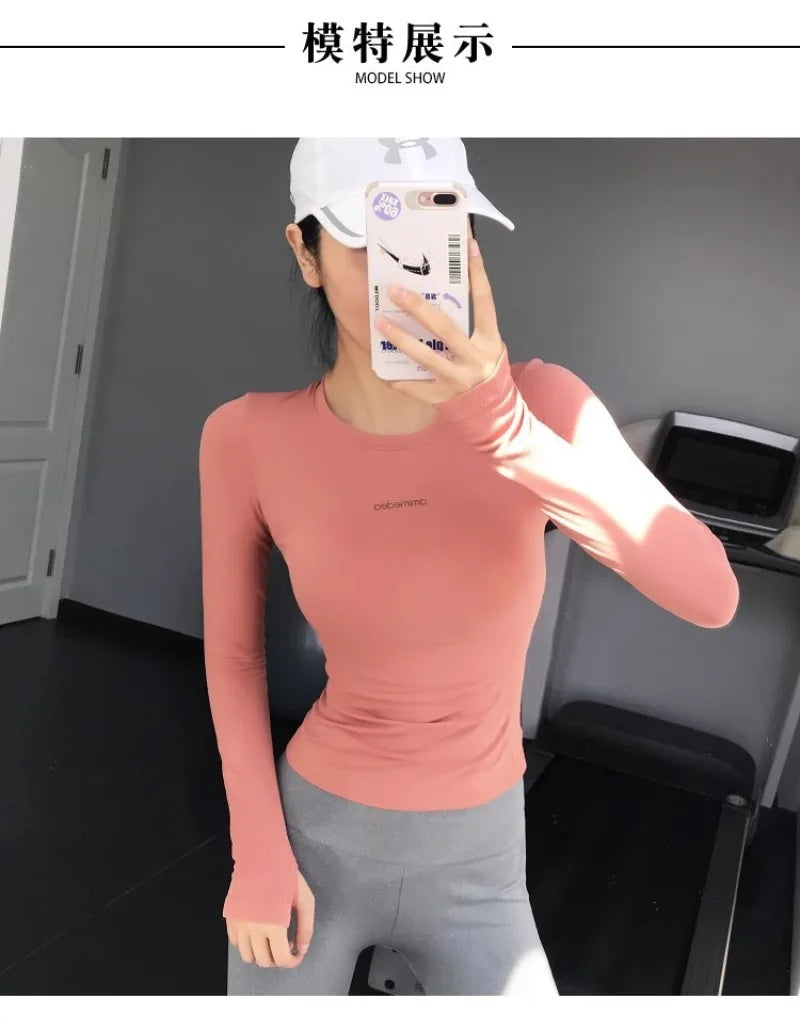 Fitness Tops Women Tight Sports Long Sleeve Yoga Clothing