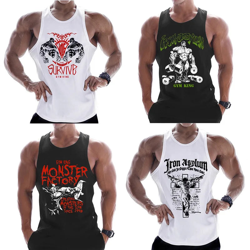 Fitness Clothing Men Muscle Shirt Cotton Men