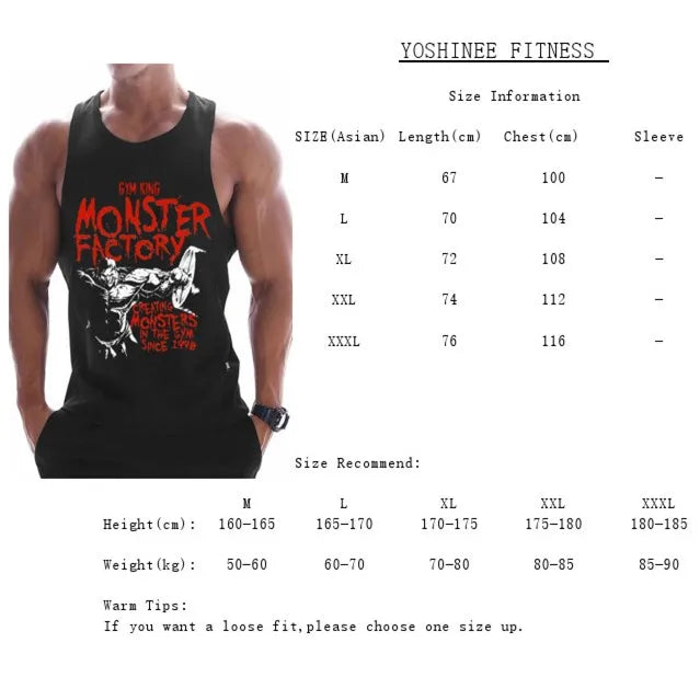 Fitness Clothing Men Muscle Shirt Cotton Men