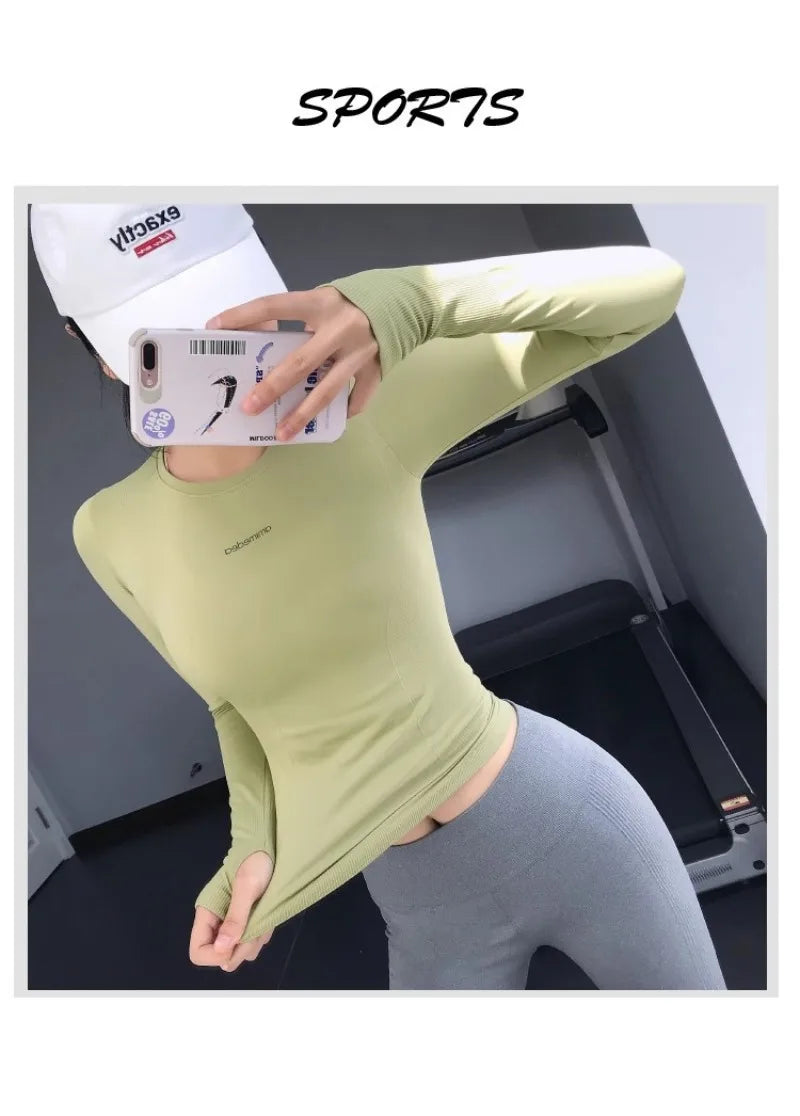 Fitness Tops Women Tight Sports Long Sleeve Yoga Clothing