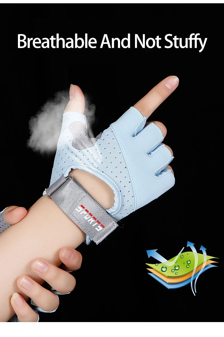 Fitness Yoga Gloves for Men Women Gym Hiking Summer Ice Silk