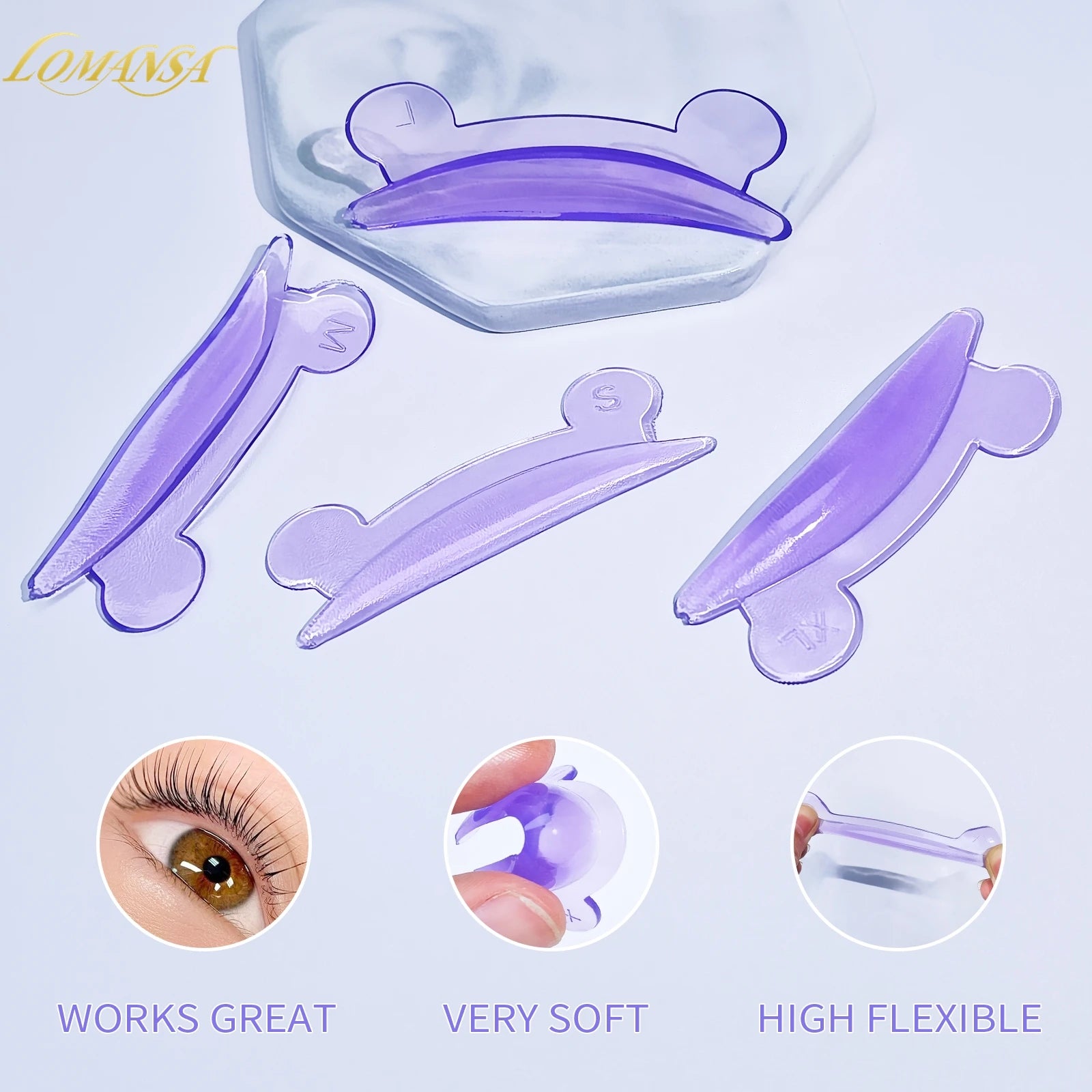 Lomansa 5 Pairs L Curl Silicone Eyelash Perm Pads