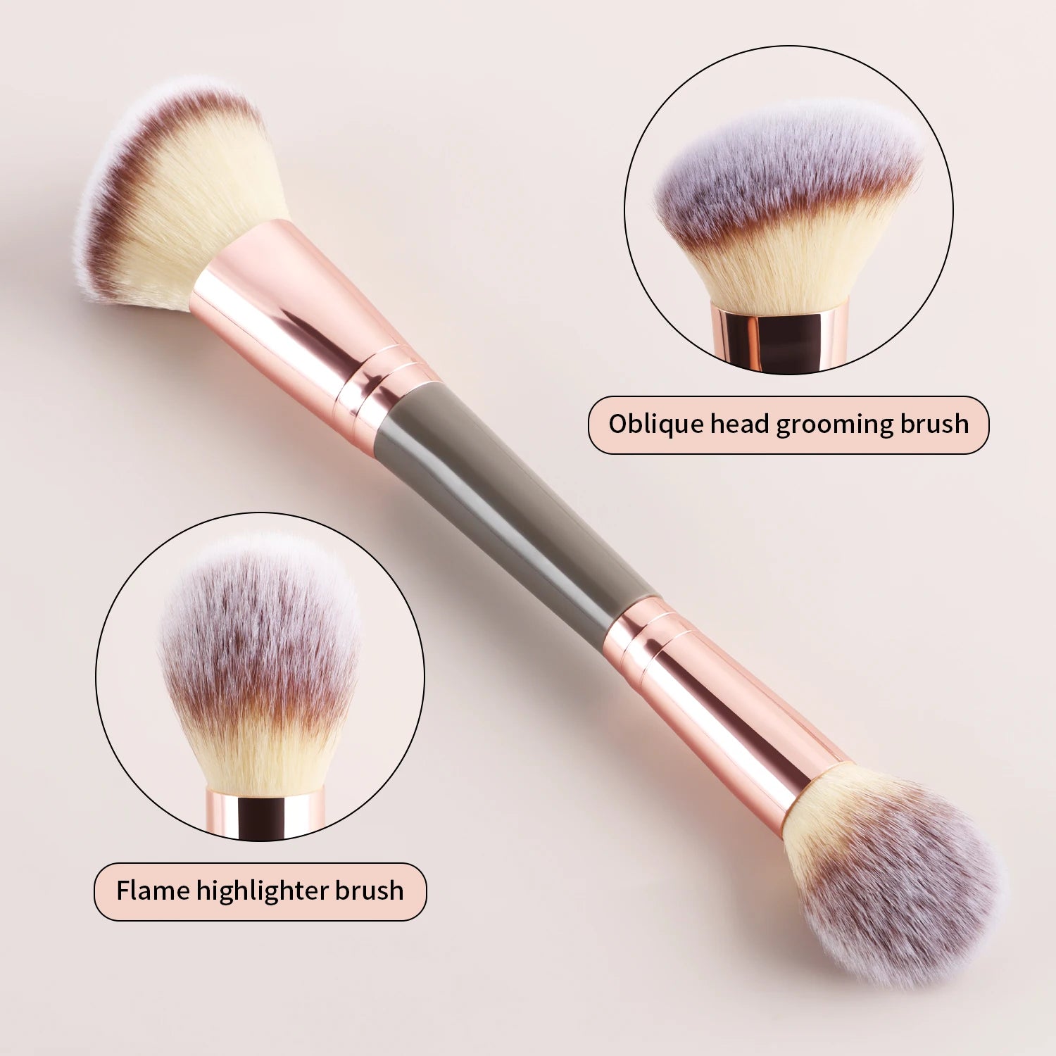 Dual-Ended Makeup Brush Blending & Blush Tool