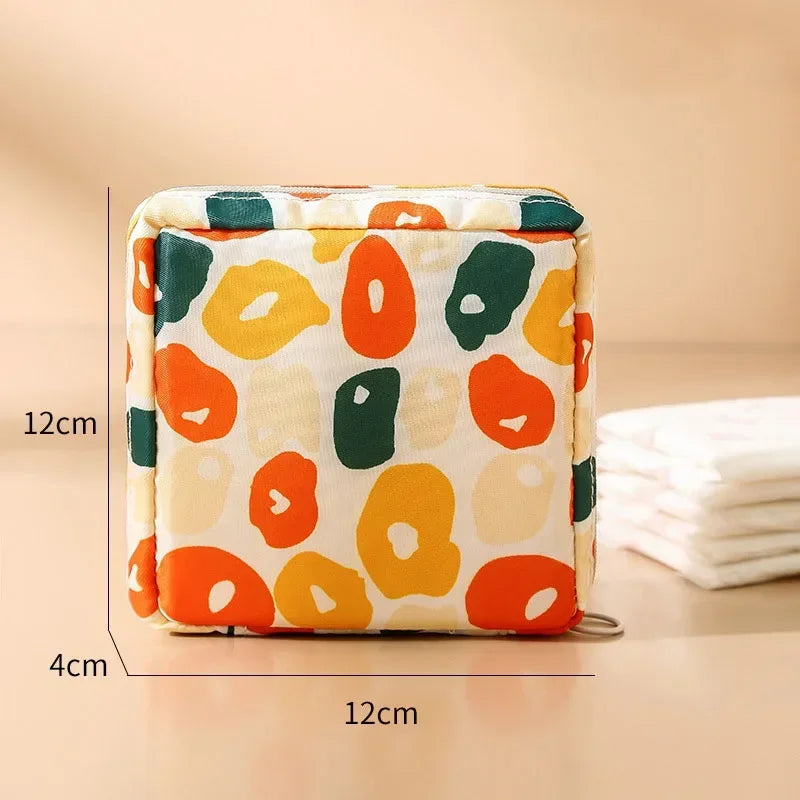 Heart Print Sanitary Napkins Storage Bag Feminine Period