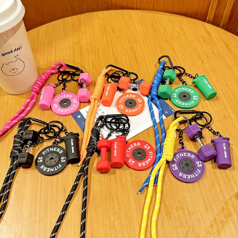 Fitness Keychain Colorful Gym Bag Charm for Fitness Lovers