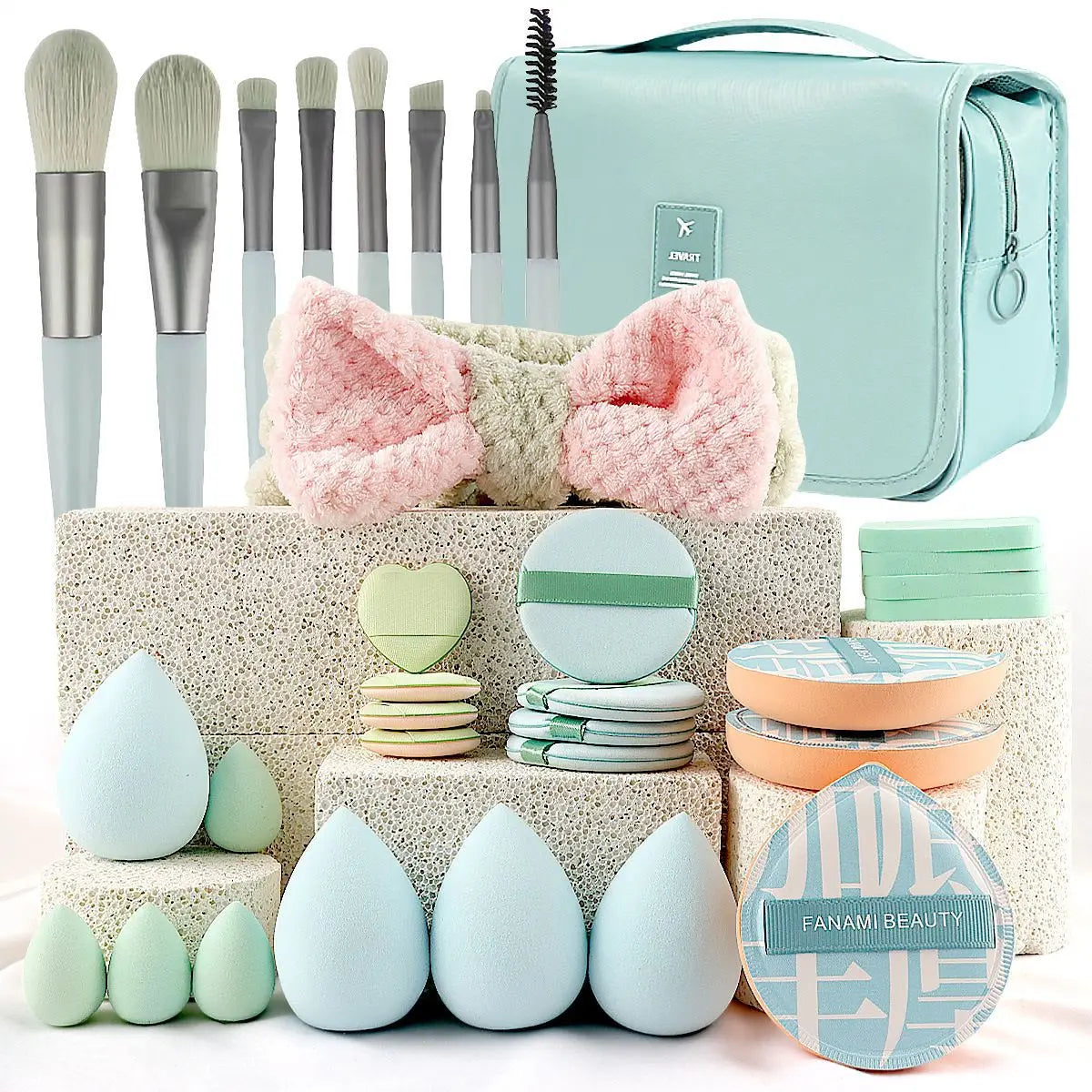 Beauty Tools Set Complete Makeup Brush & Puff Kit